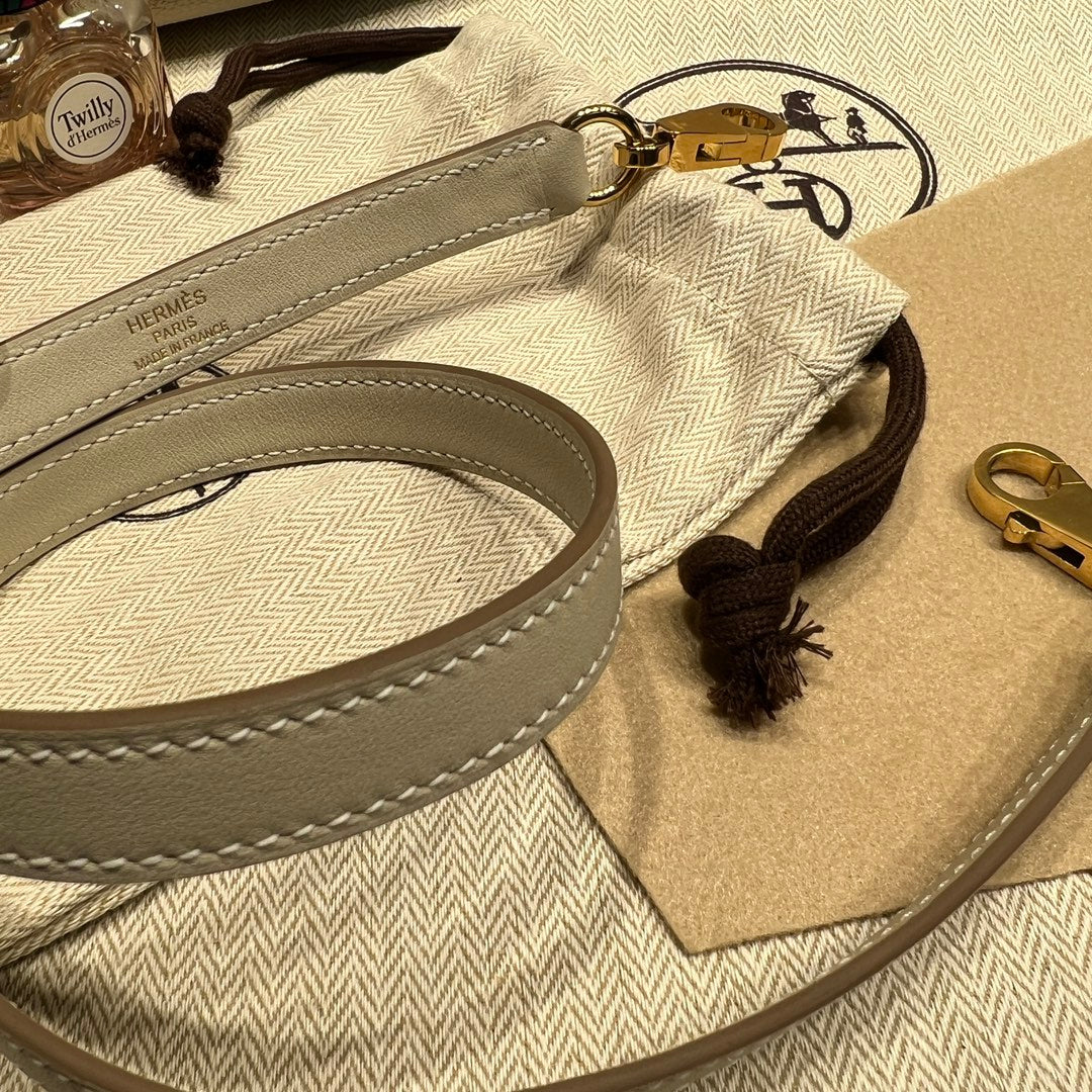 HM 24/24 Bag Milkshake White Leather Gold Hardware