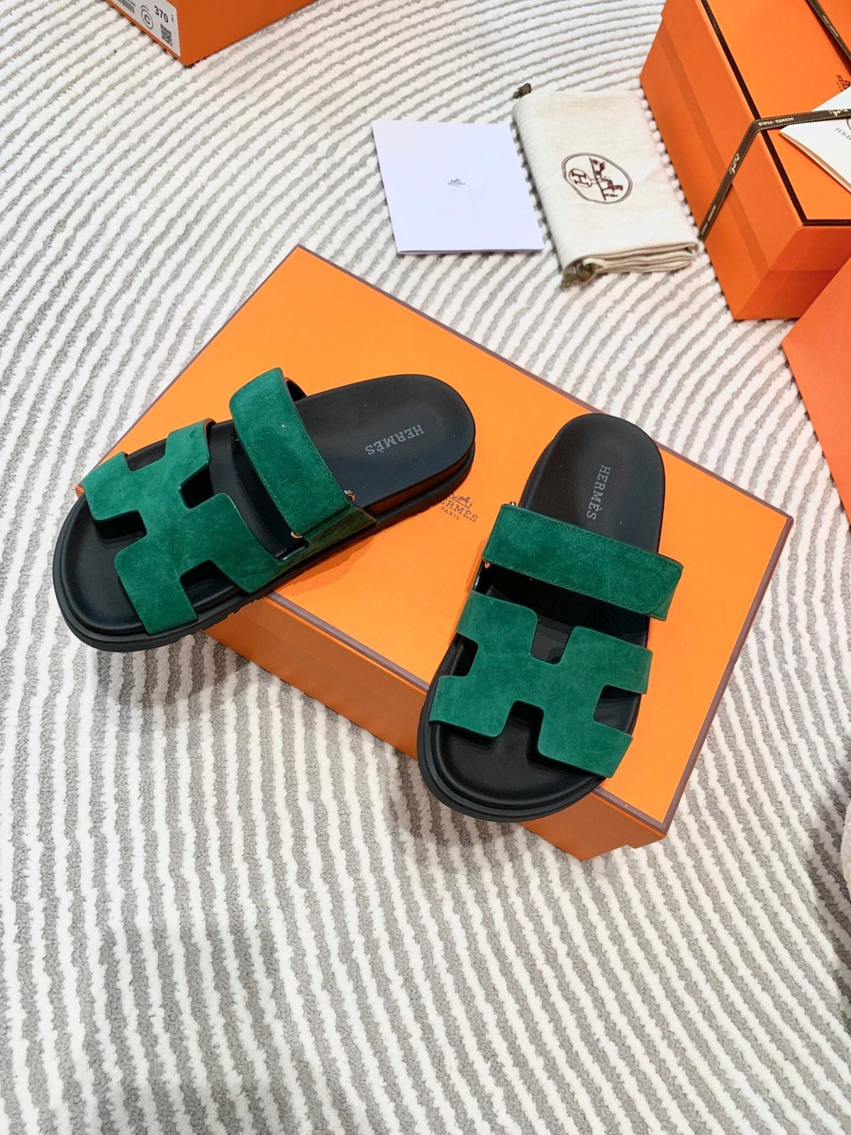 HM Chypre Sandal Dark Green Mix Black Suede 963237