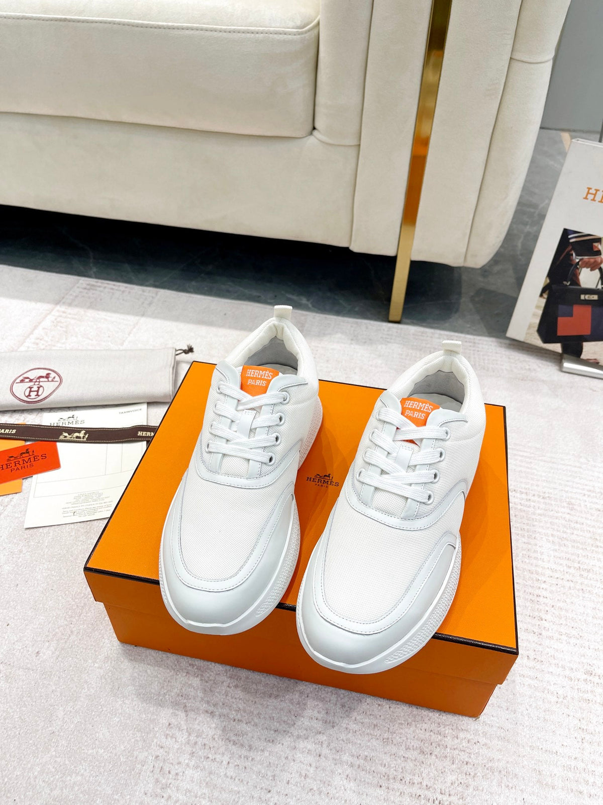 HM Giga Sneaker Beige Fabric206297