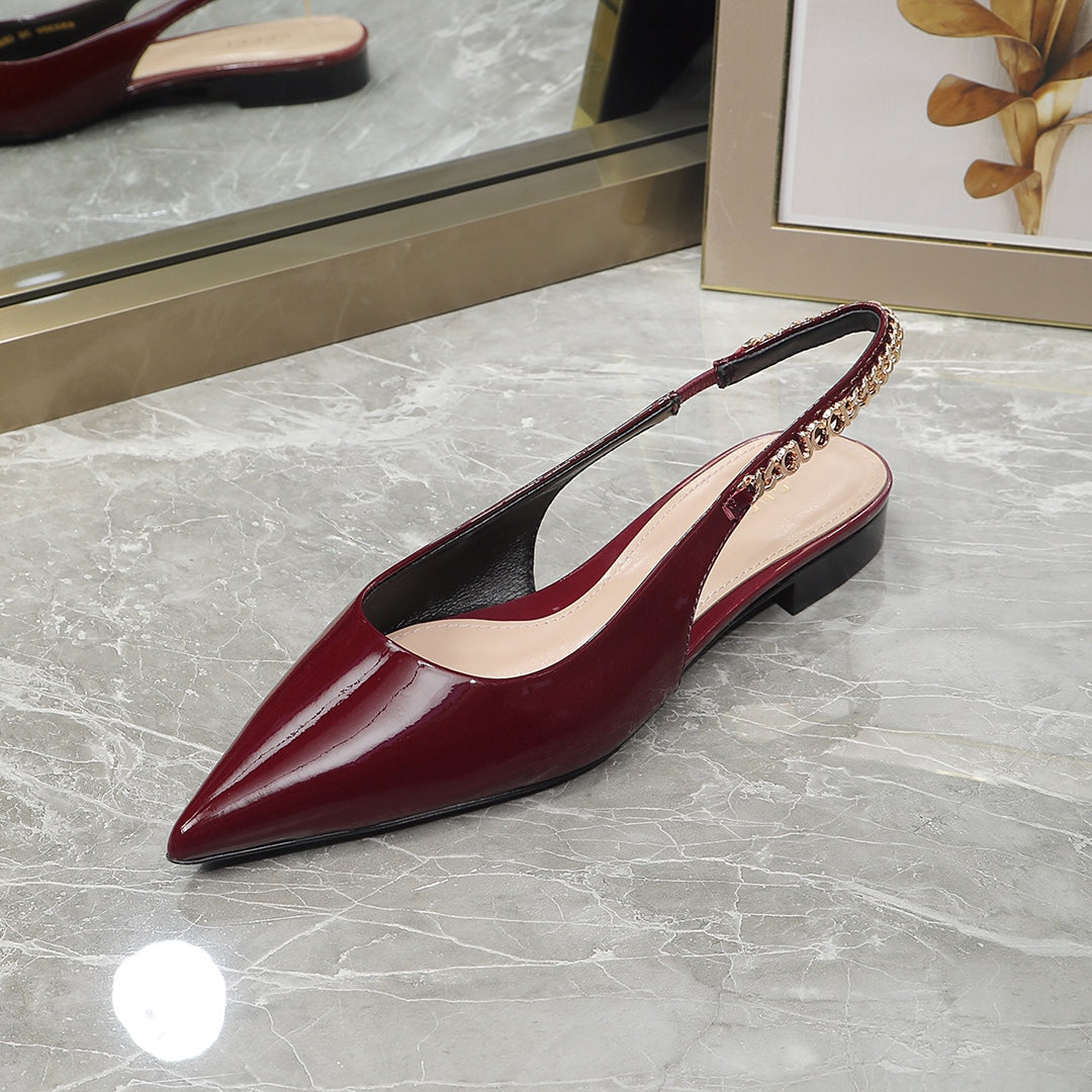 GG Signoria Slingback Flat red wine