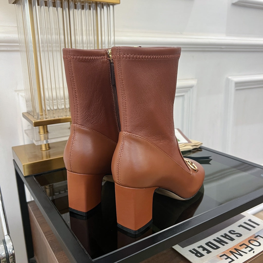 GG Horsebit Ankle Boot 65 Brown Calfskin