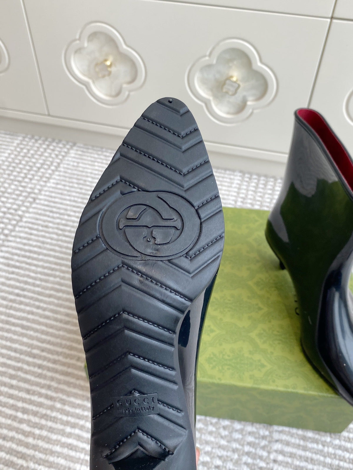 GC Ankle With Interlocking G Boot Black Rubber 291027