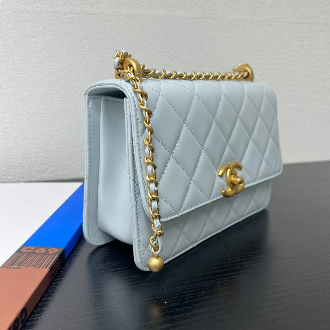 CC 25S Woc Cloud Blue Calfskin Gold Hardware