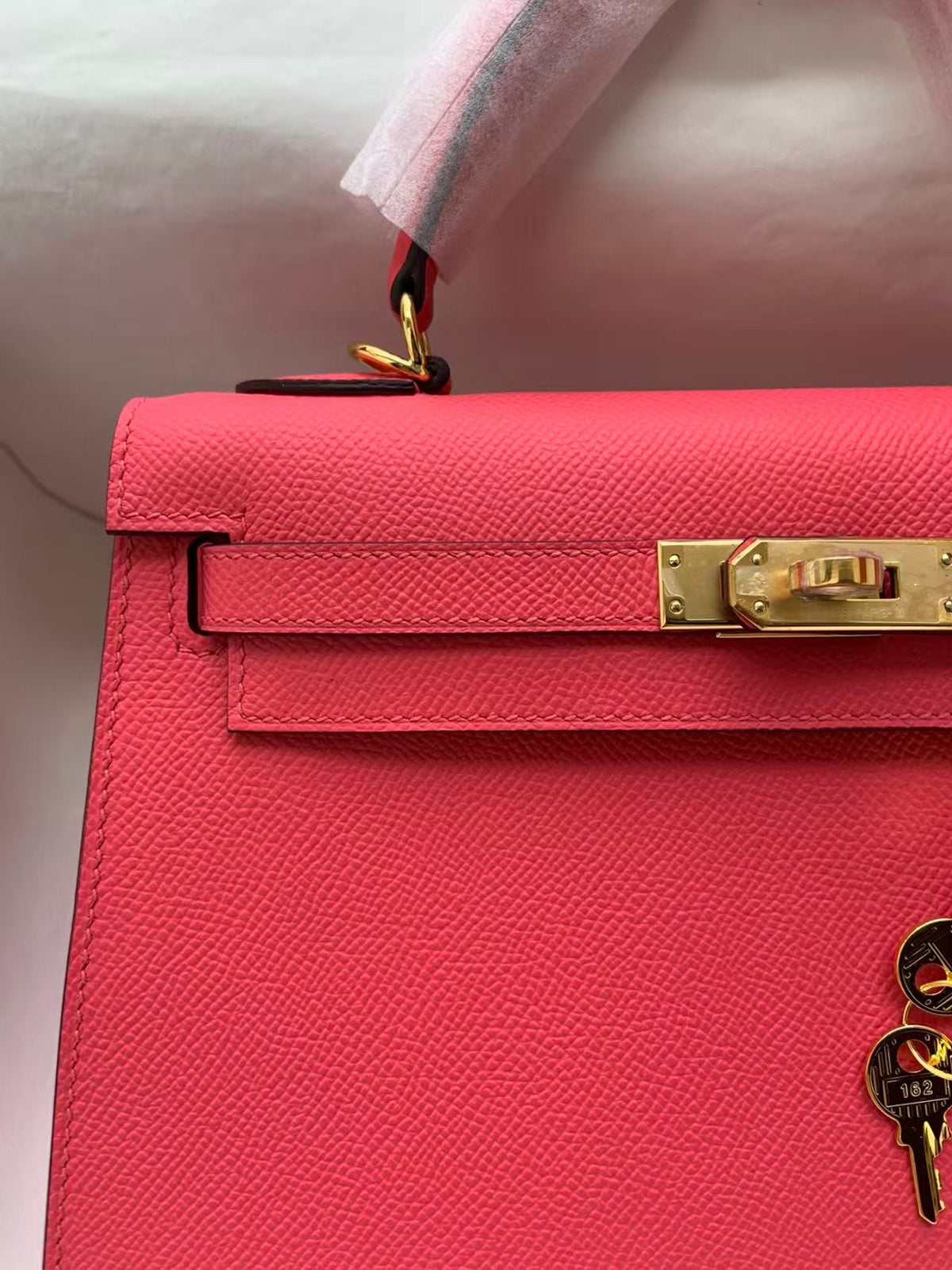 HM Kelly Sellier 25 Bag Rose Extreme Epsom Leather