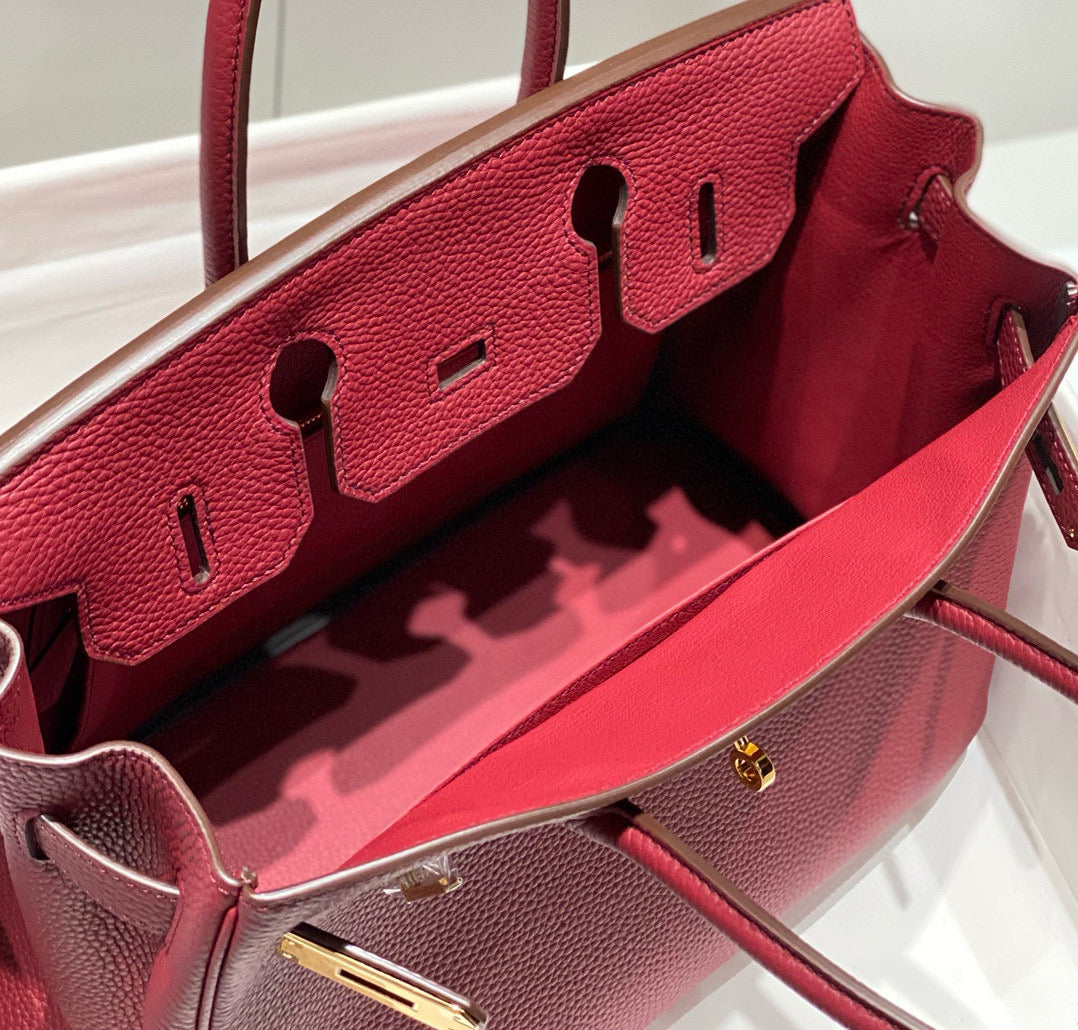 HM BIRKIN 25CM ROUGE H TOGO LEATHER GOLD HARDWARE
