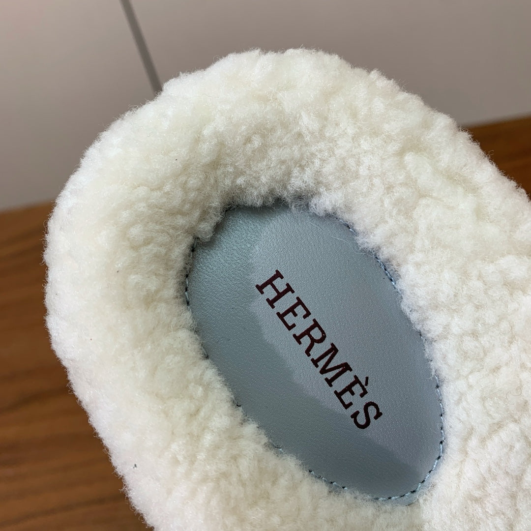 HM Chypre Sandal Cloud Blue Mix White Wool And Cowhide Lining 984208