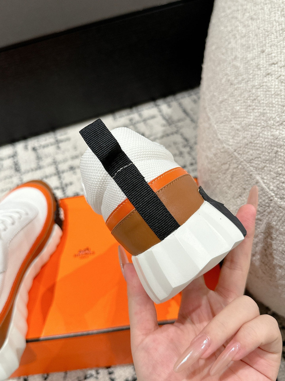 HM Sneaker In White Mesh Fabric 985319