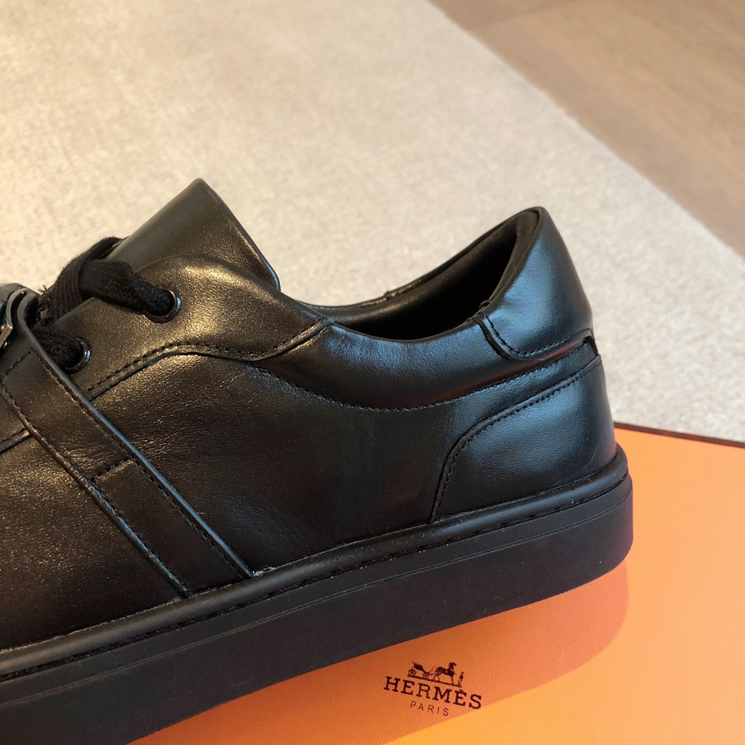 HM Day Sneaker Glossy Black Lambskin 970894