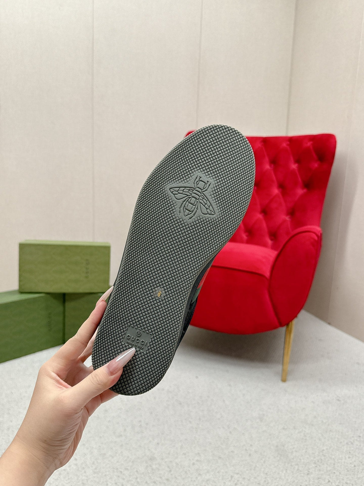 GG Sneaker Black Suede Calfskin