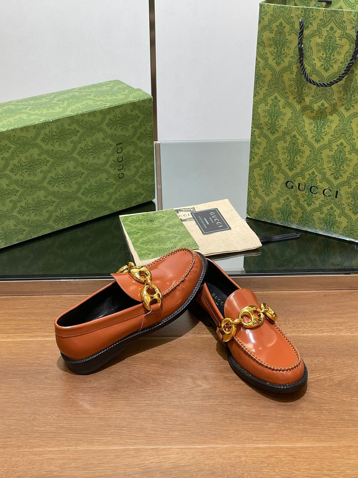GG Marina Loafer Bronw Patent Calfskin