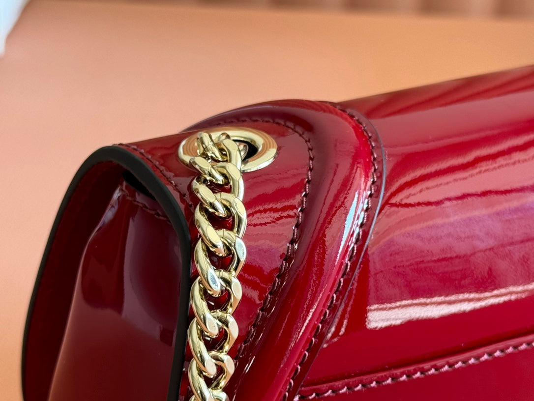 Gucci Blondie Bag Rosso Ancora Red Patent Leather