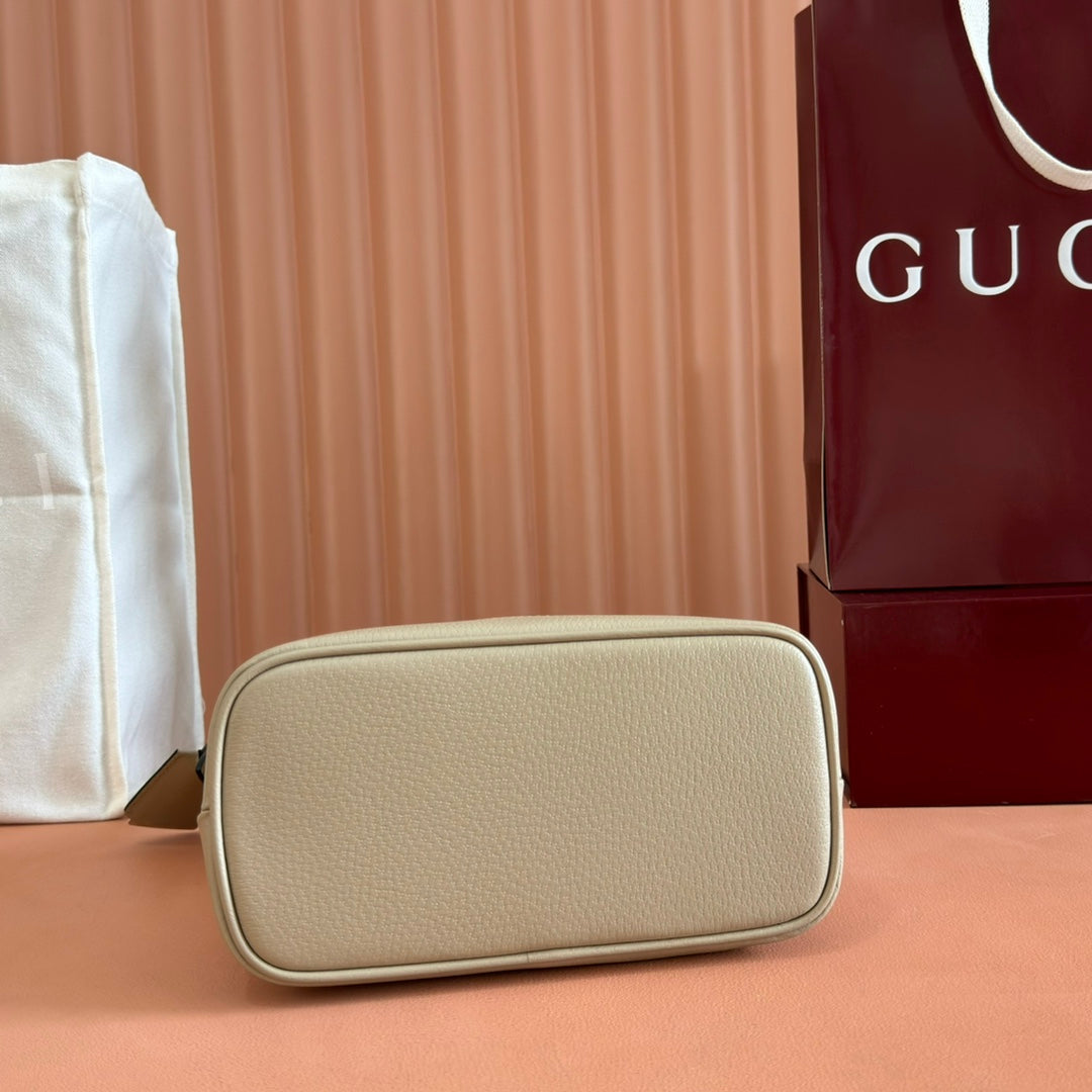 Gucci Ophidia 23cm Bag Beige White Canvas Leather 248271