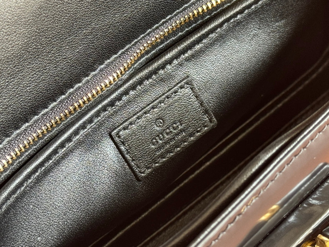 Gucci Bamboo Diva Bag Black Leather 255196