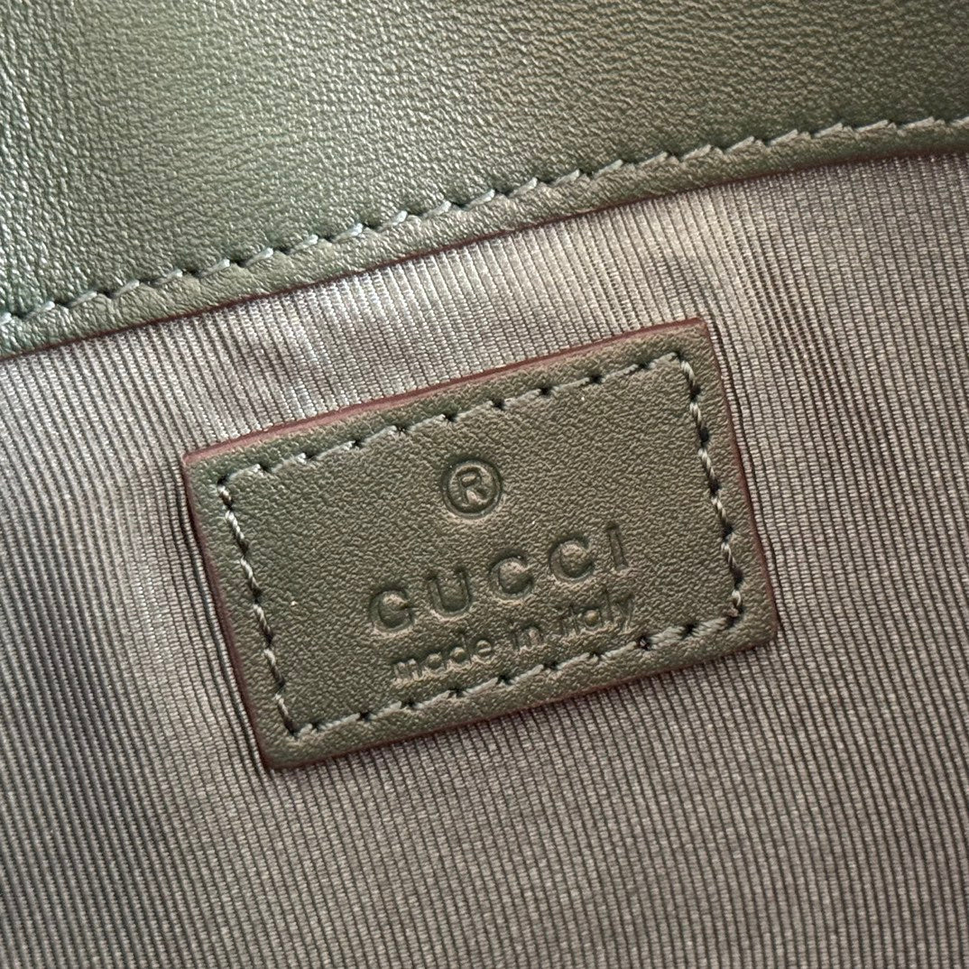 Gucci Marmont Bag 17 Dark Green Lambskin Gold Hardware 271791