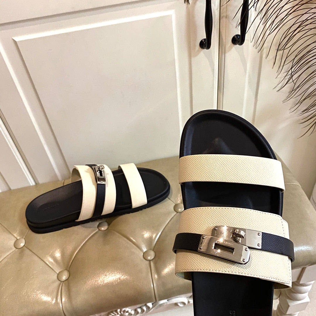 HM Jackson Sandal Ivory White Cowhide 958020