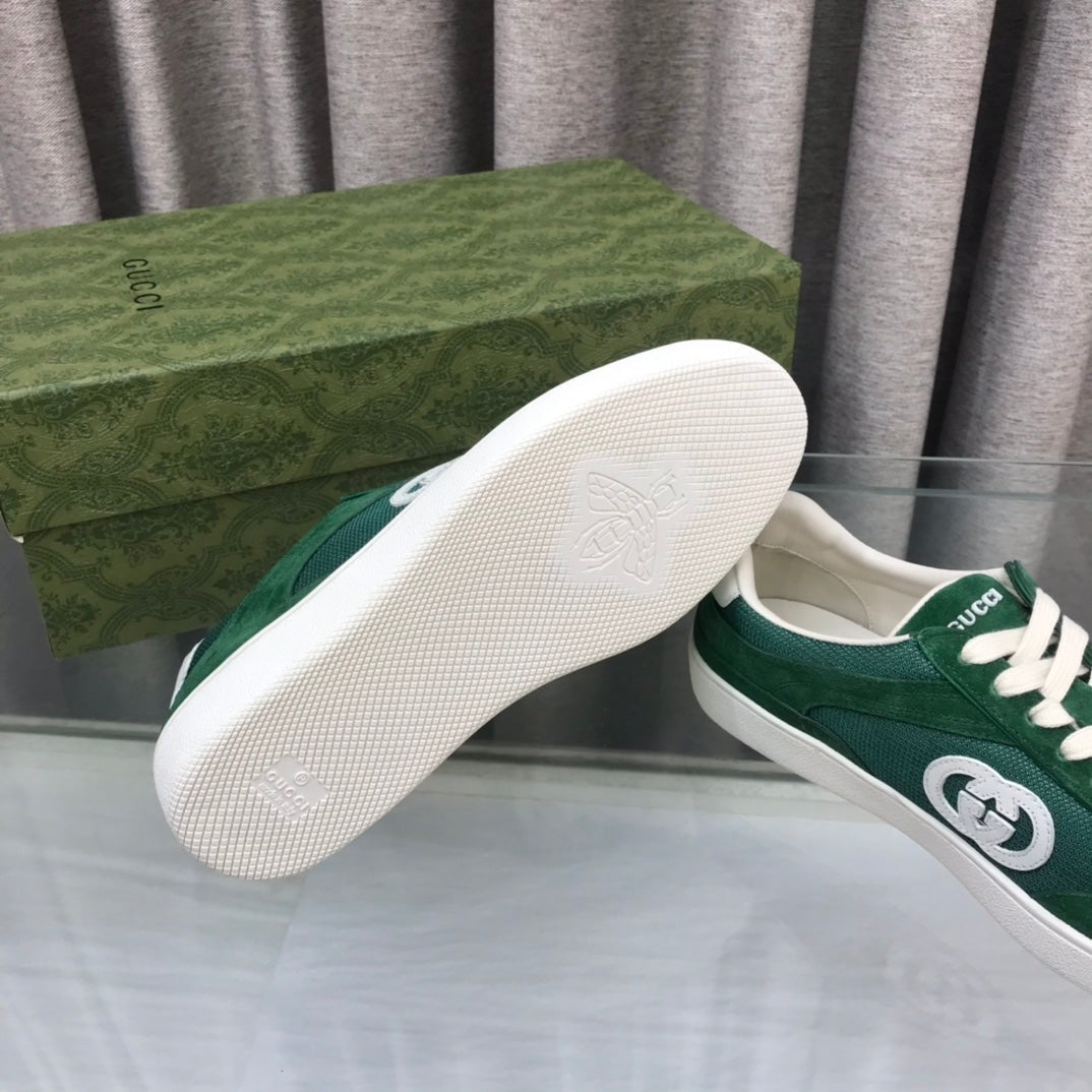 GG INTERLOCKING G SNEAKER GREEN FOREST SUEDE