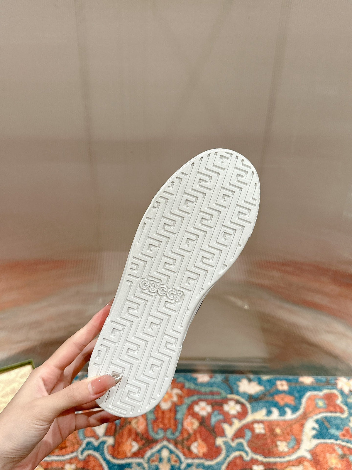 GG Ace Sneaker White Monogram Empreinte Calfskin