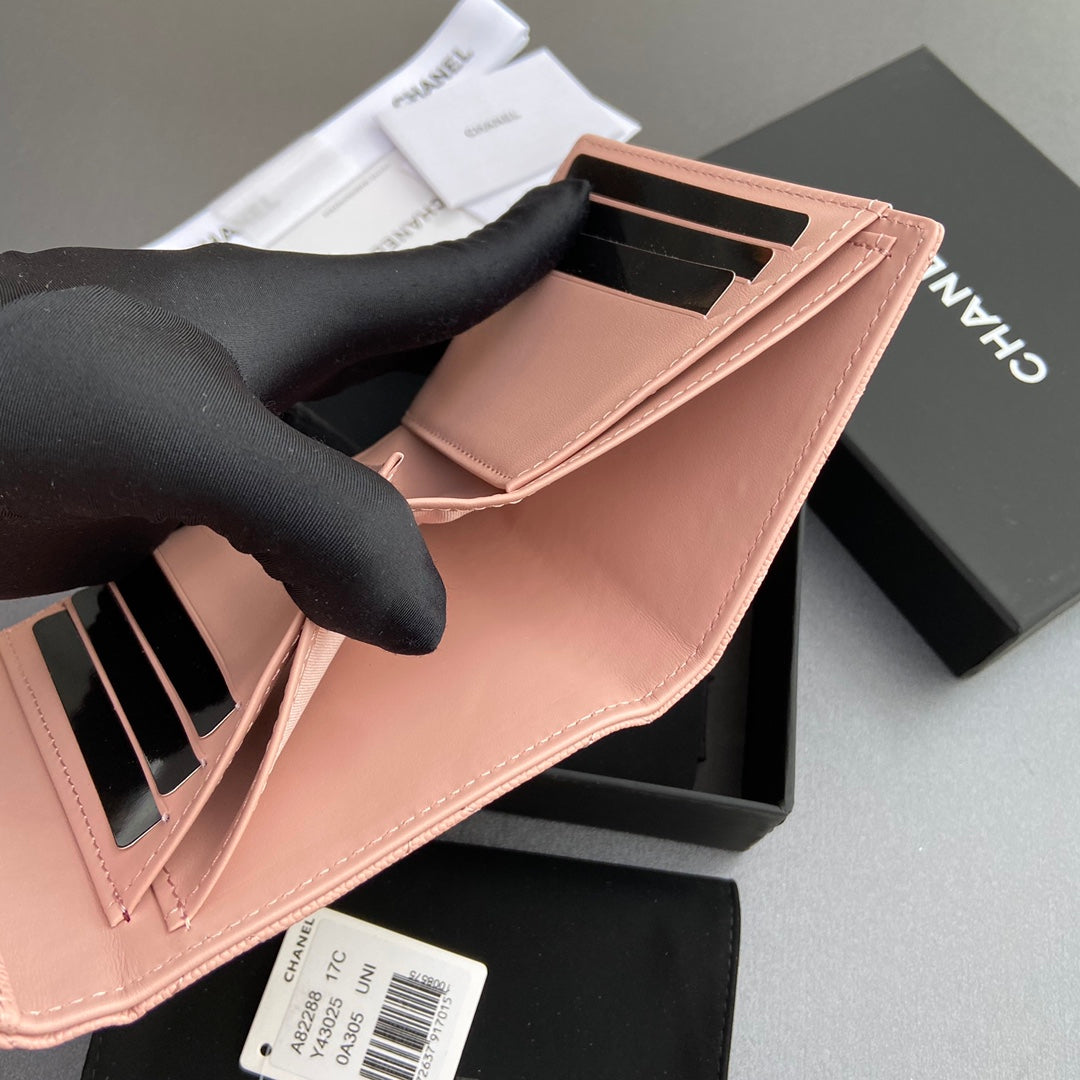 CC 82288 Classic Flap Wallet Light Pink Caviar GHW 229888