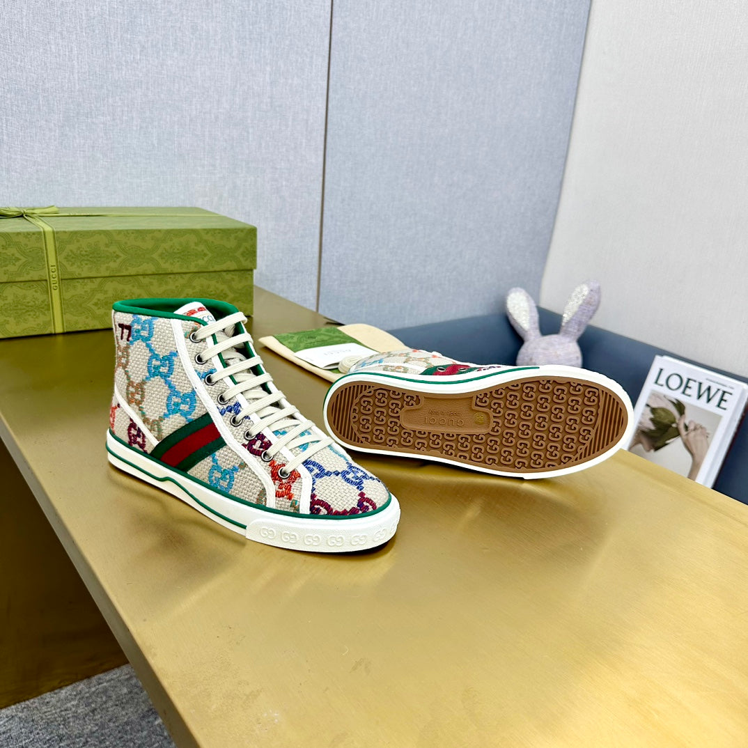 GG TENNIS 1977 HIGH-TOP TRAINER CREAM CANVAS