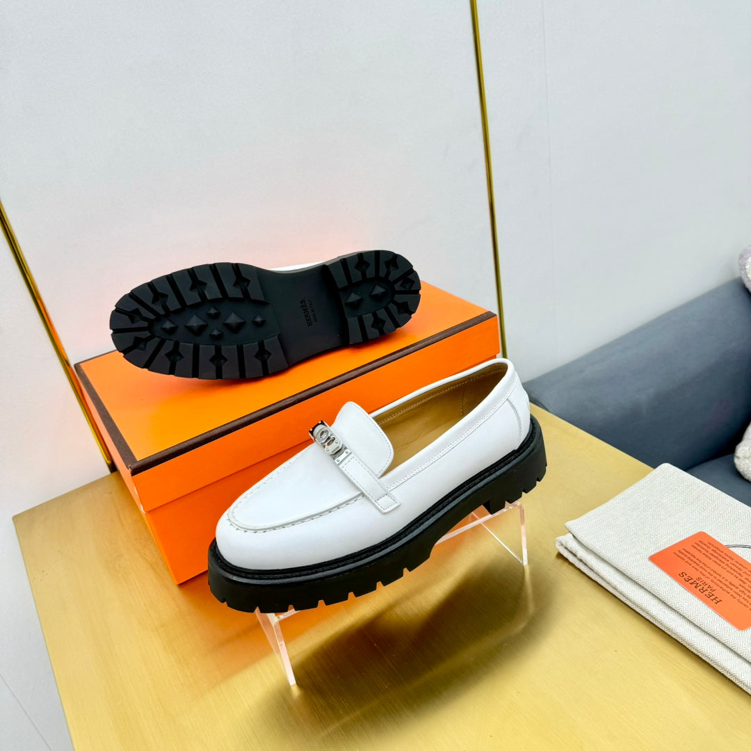 HM Icone Loafer White Clalfskin