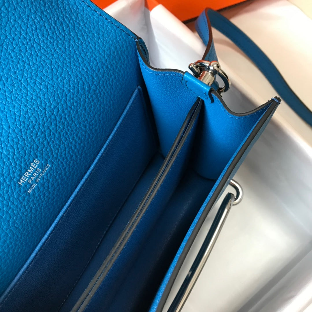 HM SAC ROULIS 18 COBALT TOGO LEATHER