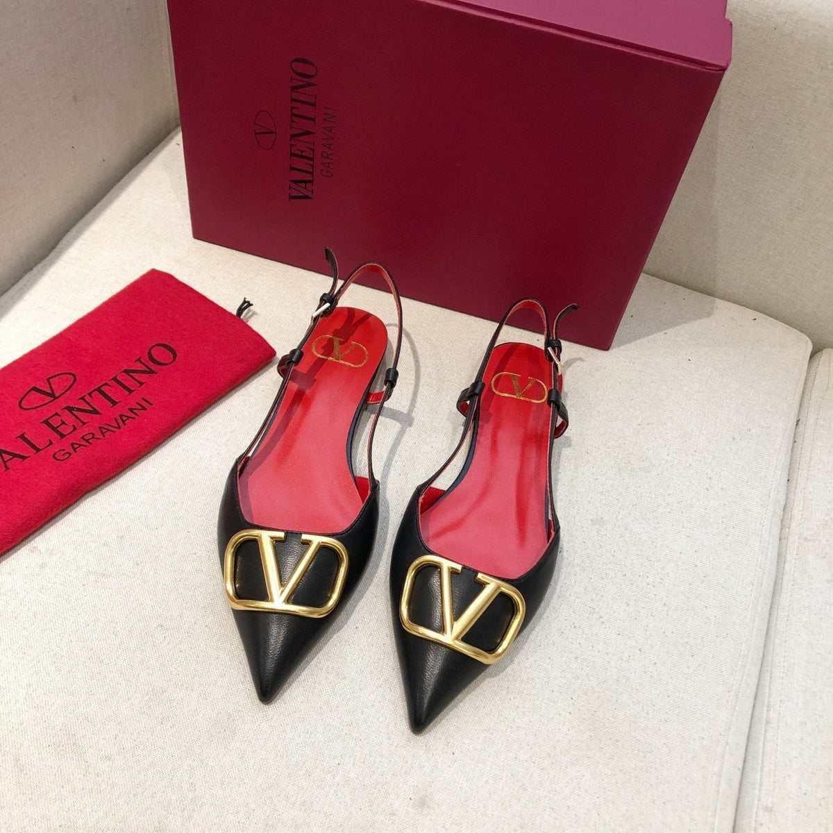 Valentino Slingback Flats Sheepskin