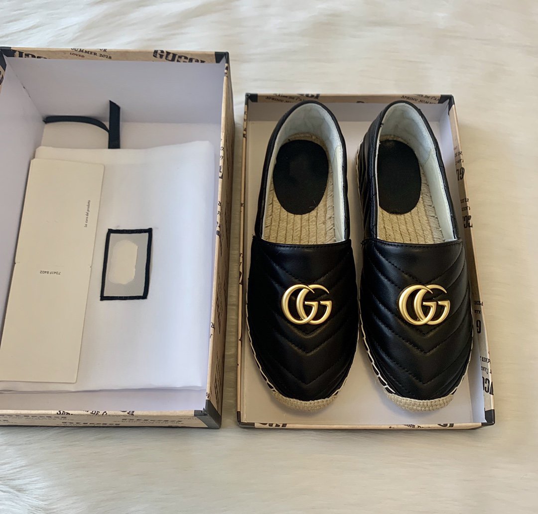 gg espadrilles black calfskin
