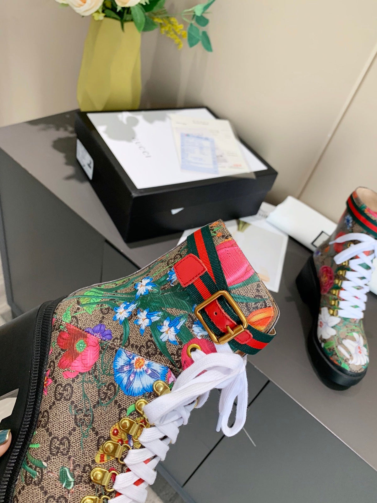 GG ankle boots Multicolor Floral Sheepskin