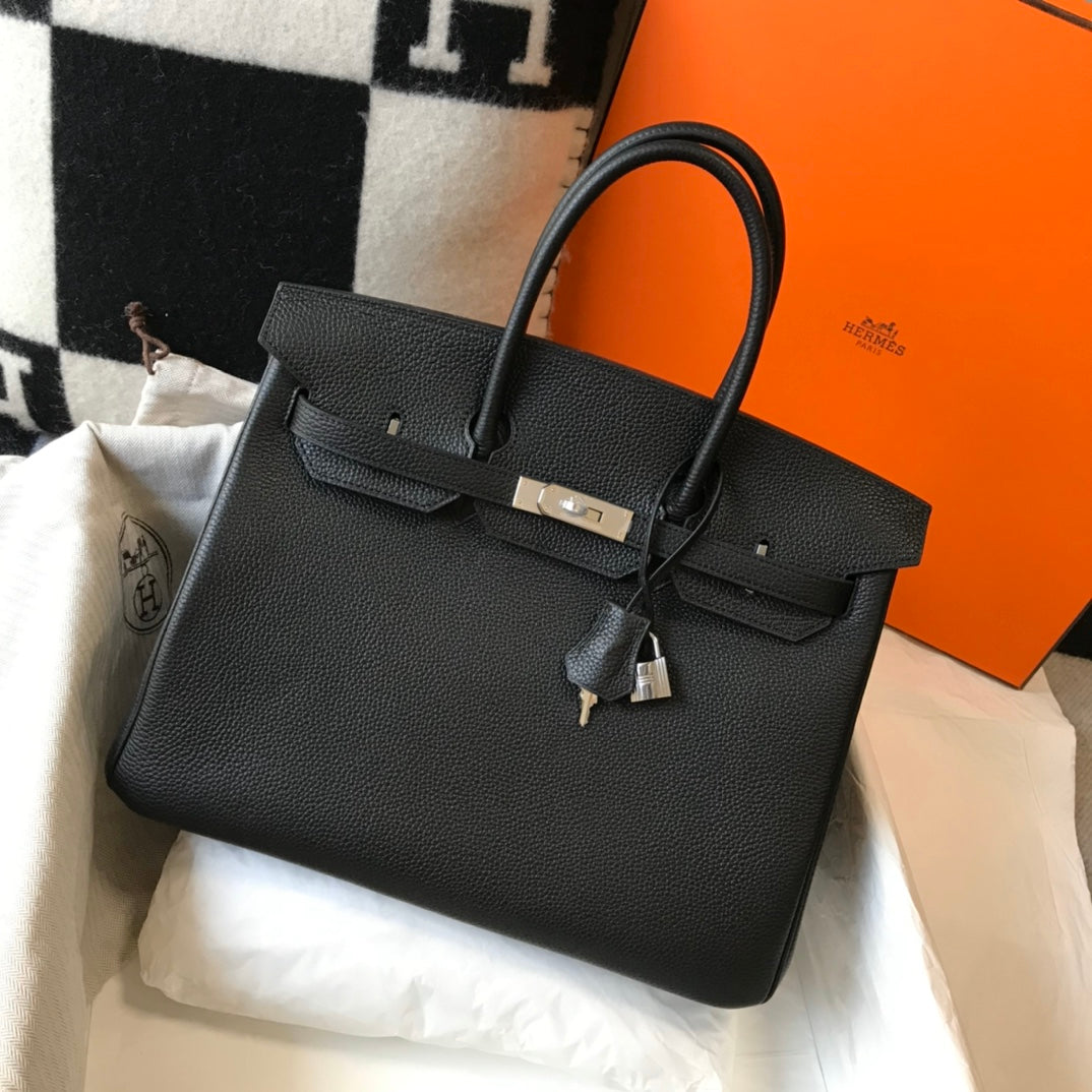 HM BIRKIN 35CM BLACK TOGO LEATHER SILVER HARDWARE