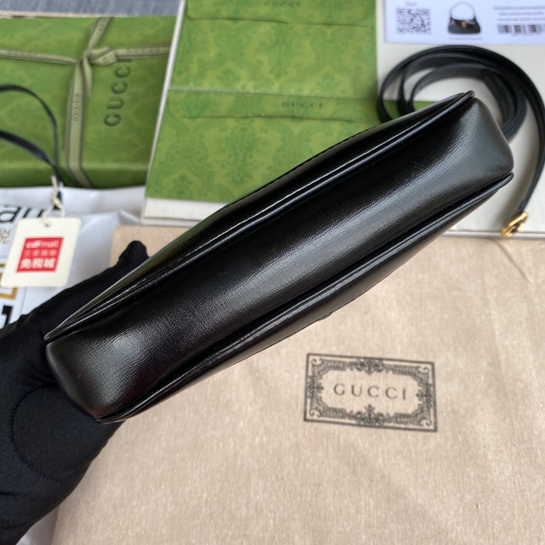 gg jackie mini 19cm black calfskin