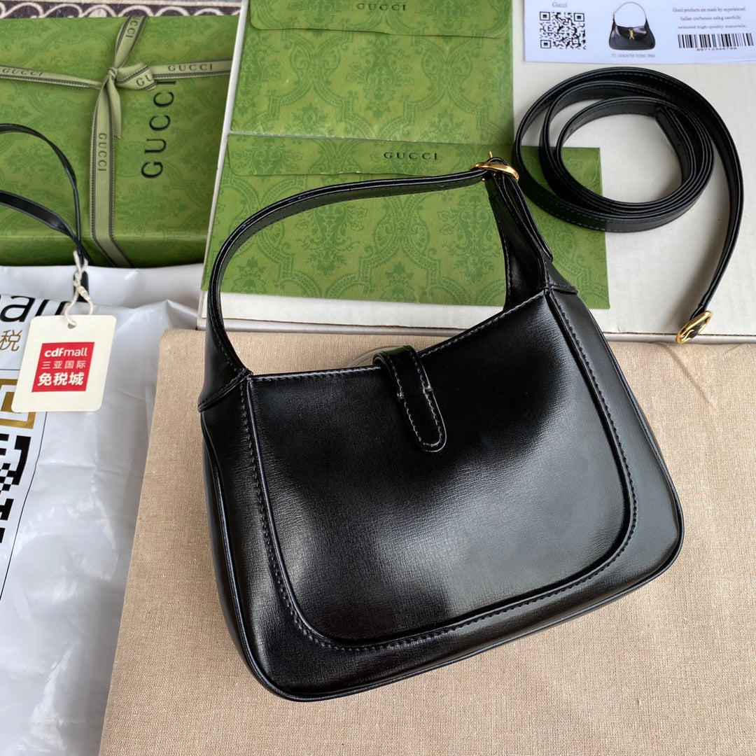 gg jackie mini 19cm black calfskin