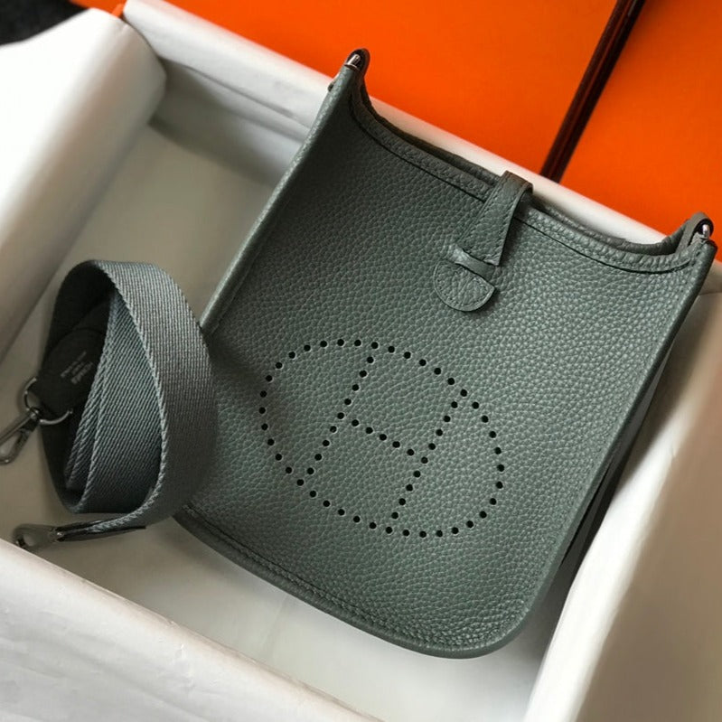 Mini Evelyne 18cm Almond Green Togo Silver Hardware