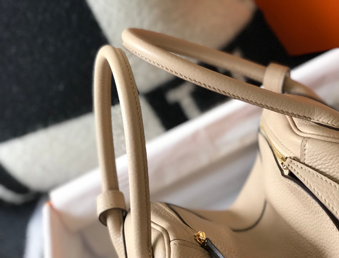 HM LINDY 30 BAG BEIGE TAURILLON CLEMENCE LEATHER