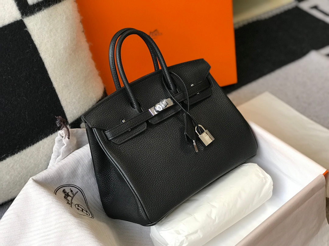 HM BIRKIN 30CM BLACK TOGO LEATHER SILVER HARDWARE