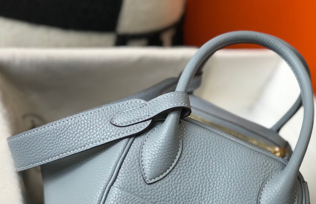 HM LINDY 30 BAG TEMPERED GRAY TAURILLON CLEMENCE LEATHER