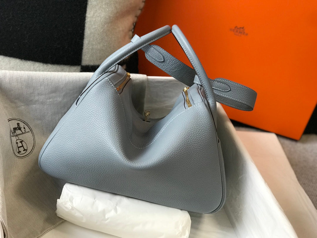 HM LINDY 26 BAG TEMPERED GRAY TAURILLON CLEMENCE LEATHER