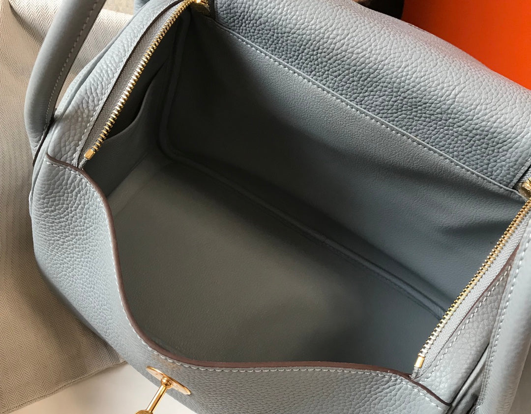 HM LINDY 30 BAG TEMPERED GRAY TAURILLON CLEMENCE LEATHER