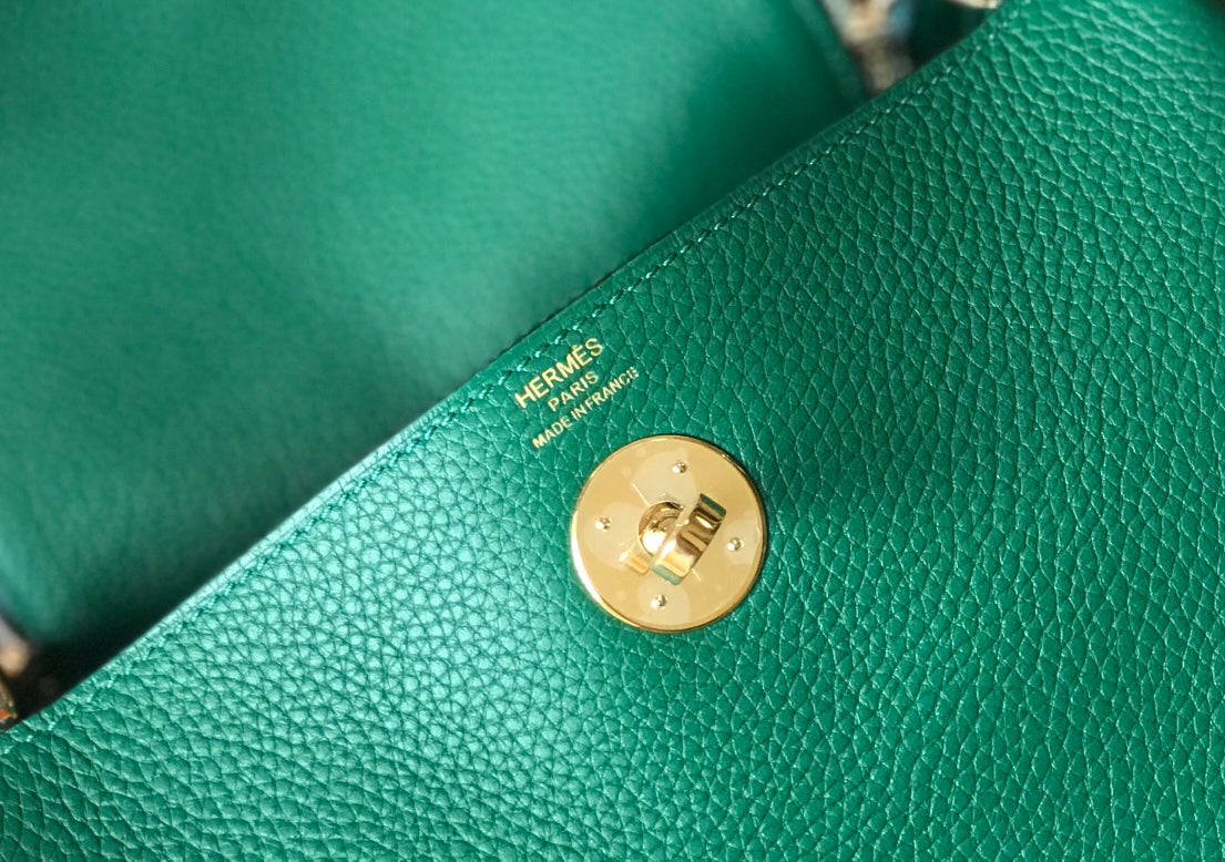 HM LINDY 30 BAG CASTLETON GREEN TAURILLON CLEMENCE LEATHER