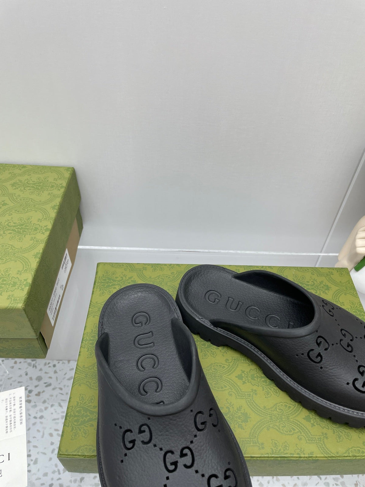 GG PLATFORM PERFORATED G SANDAL BLACK IP FOAM