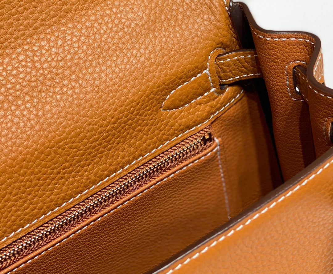 HM KELLY 28CM TAN TOGO GOLD HARDWARE