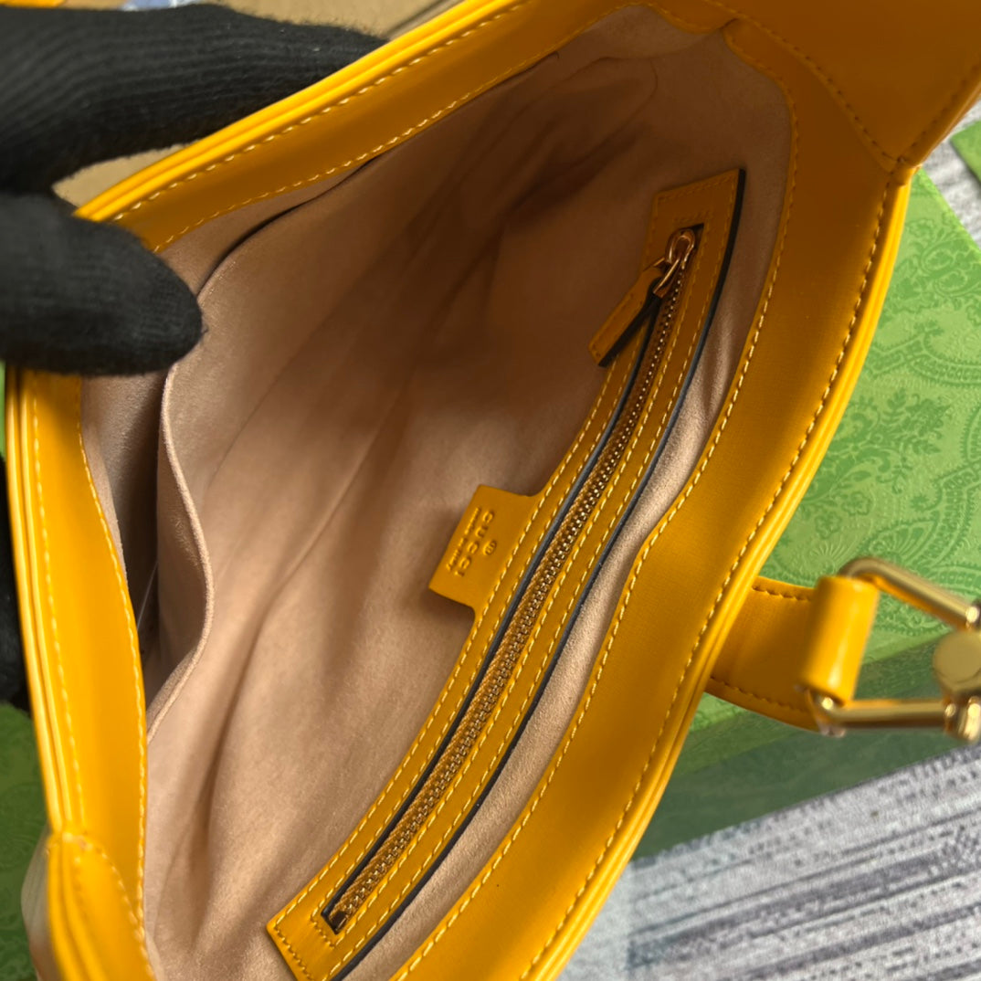 GG JACKIE SMALL 28 SHOULDER BAG IN YELLOW CALFSKIN