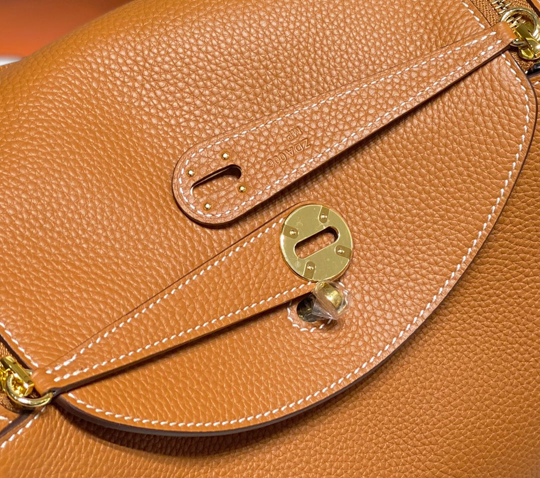 HM LINDY 30 BAG ORANGE TAURILLON CLEMENCE LEATHER