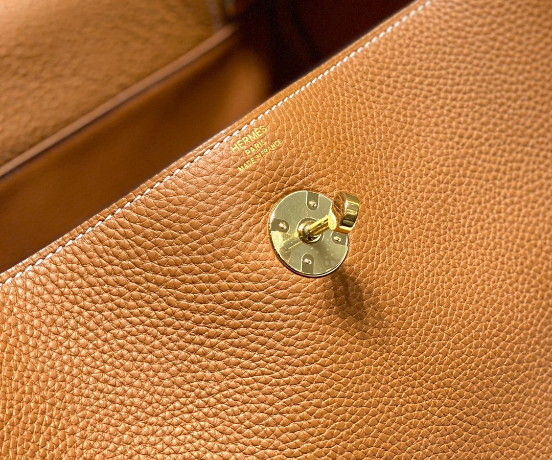 HM LINDY 30 BAG ORANGE TAURILLON CLEMENCE LEATHER