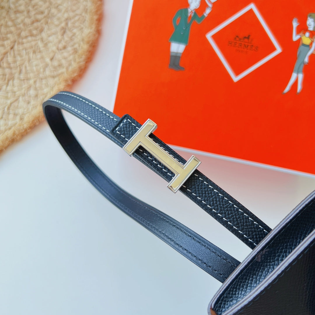 focus belt 13mm with kelly pocket black epsom silver buckle