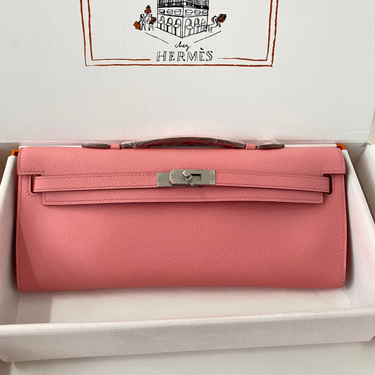 HM Kelly Cut 31 Pink Pastel Epsom Leather Silver Hardware 229064