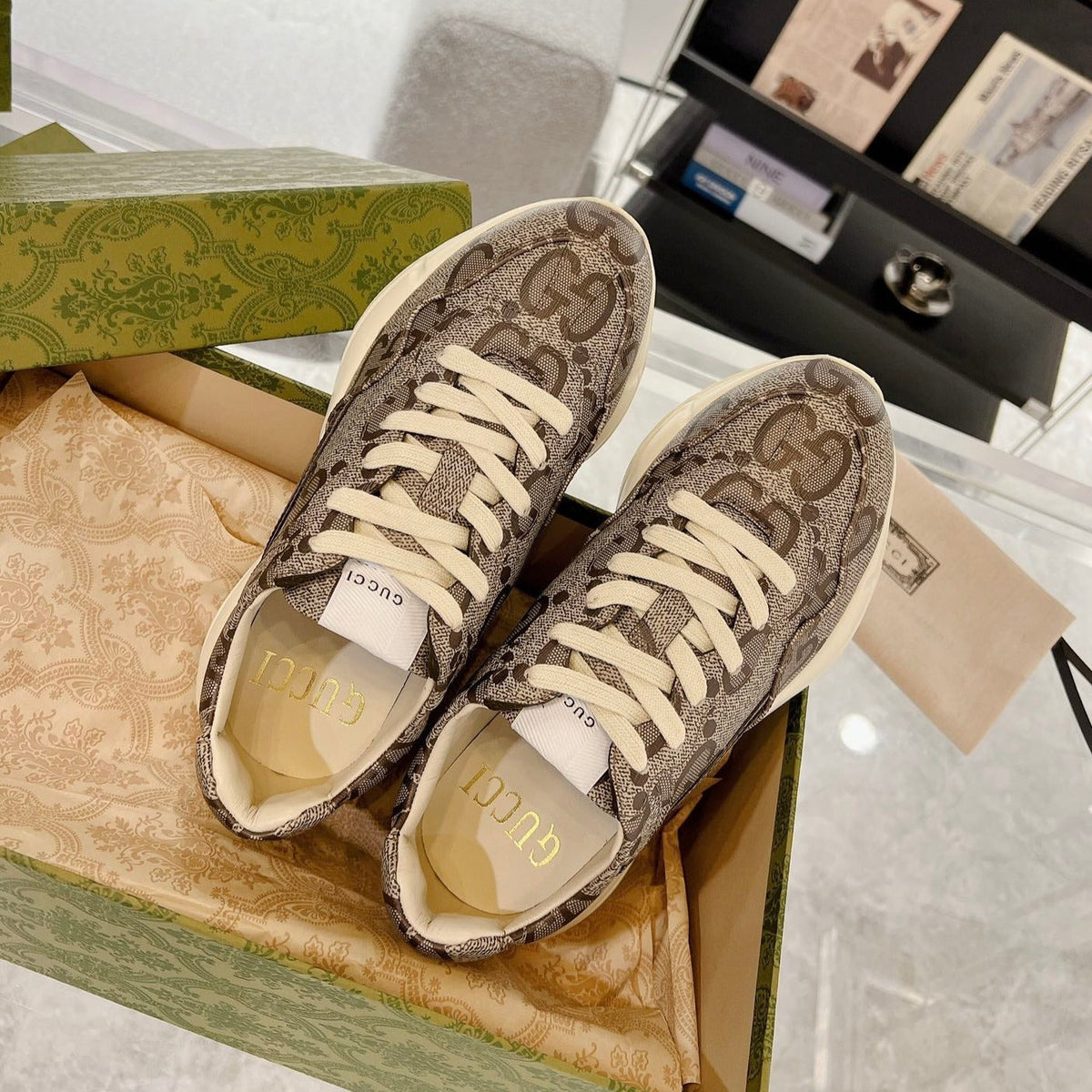 GG 100 RHYTON SNEAKER Brown