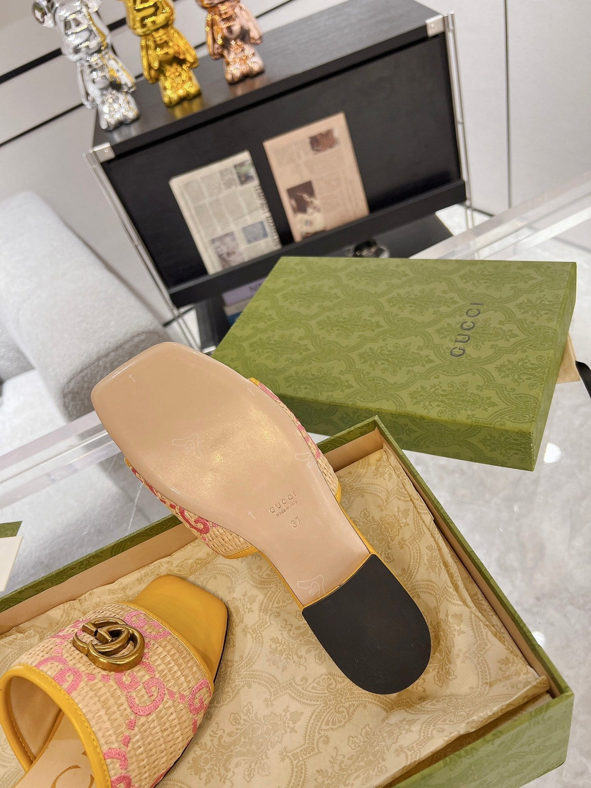 GG EXCLUSIVE SLIDE SANDAL AMBER SEDGE