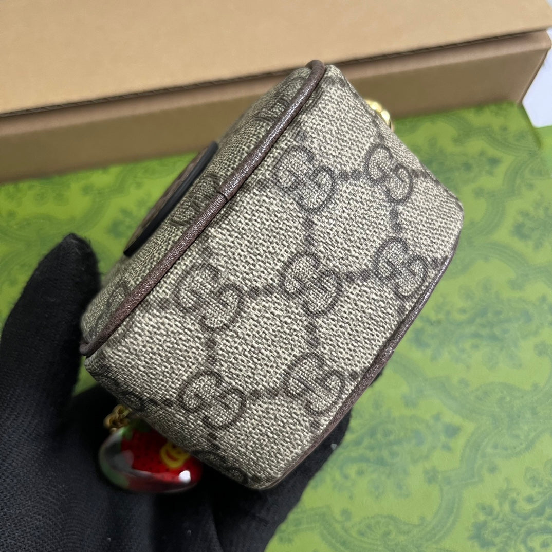 GG SUPERMINI 3 BOX BAG IN BEIGE CANVAS