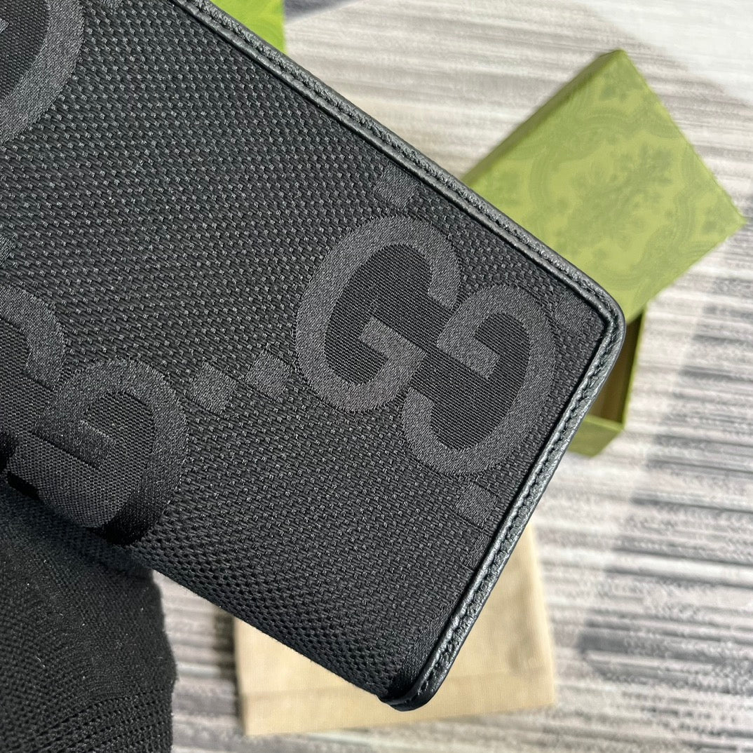 GG LONG WALLET 19 IN BLACK CANVAS