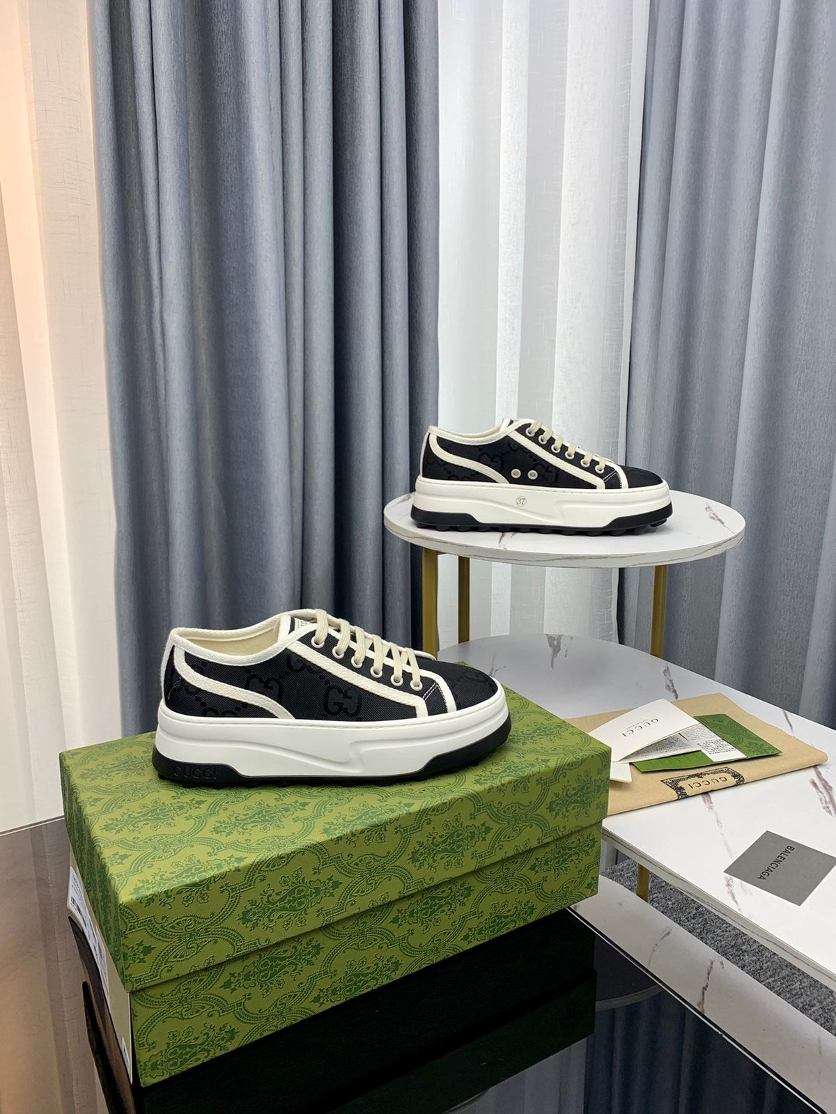 GG SNEAKER FLATFORM BLACK CANVAS
